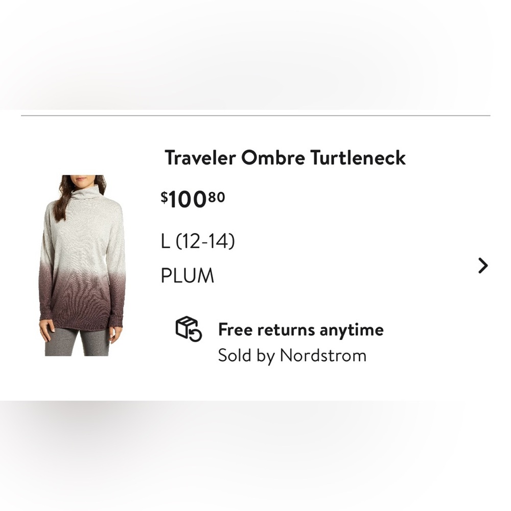 Lou & Grey Gray and Plum Ombre Turtleneck